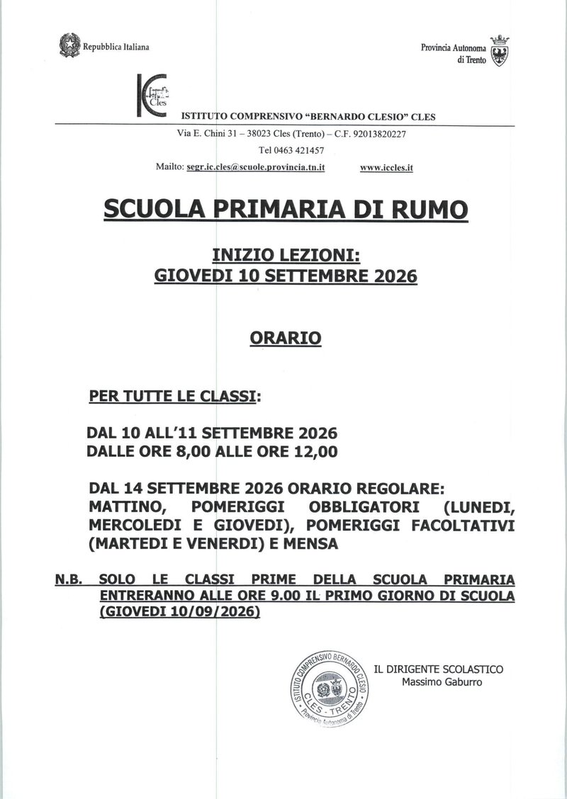 Scuola primaria di Rumo