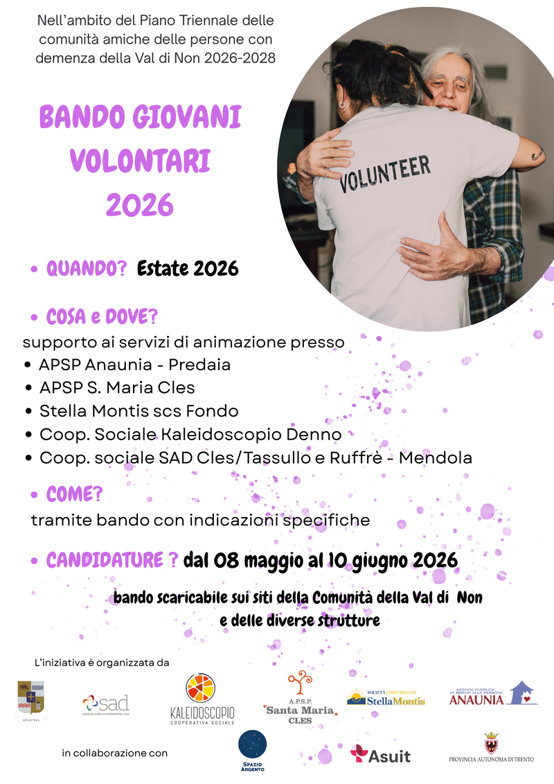Bando giovani volontari 2026